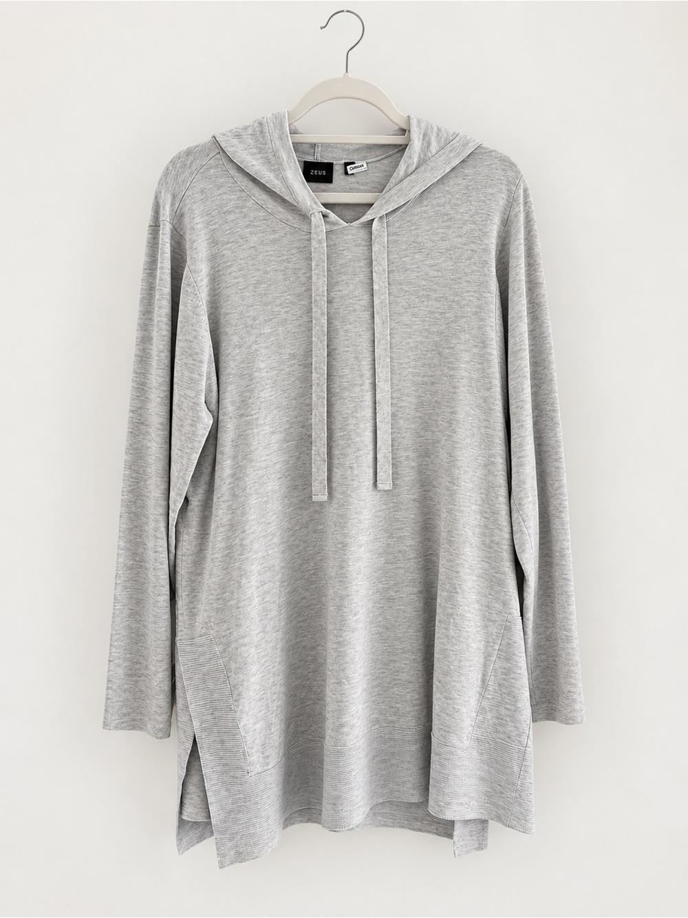 NWT Cyrus New York Gray Hooded Tunic Sweater 1X